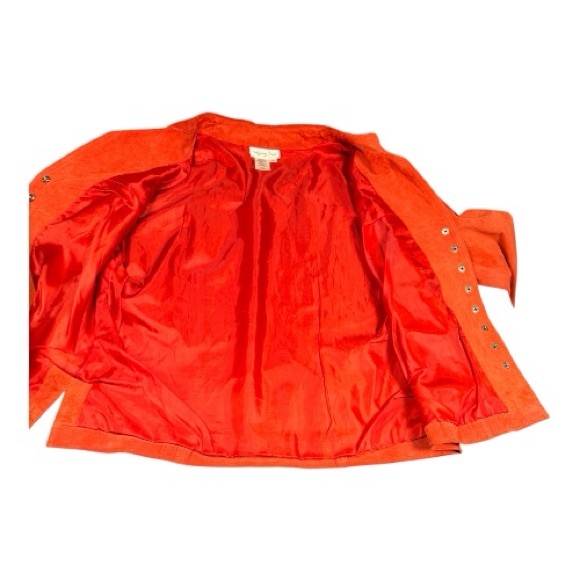 Coldwater Creek size medium rust orange 100%  vintage suede leather jack… - Picture 4 of 11